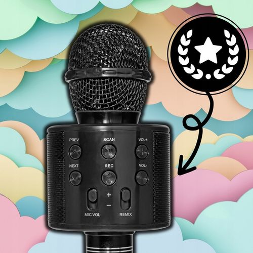 BEZPRZEWODOWY MIKROFON DLA DZIECI ZESTAW DO KARAOKE BLUETOOTH ETUI USB na Arena.pl