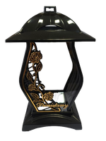 Znicz szklany kapliczka "Pamiętamy" złoty