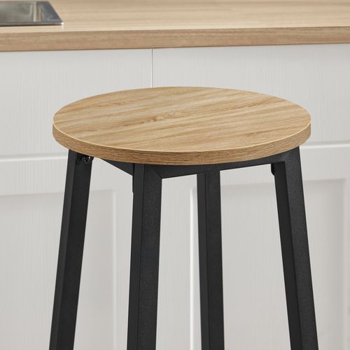 Taboret barowy - dąb sonoma / nogi czarne na Arena.pl