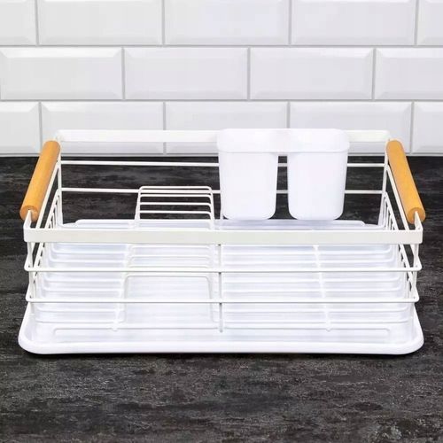 SUSZARKA DO NACZYŃ BIAŁA STOJĄCA OCIEKACZ DUŻA 32 cm x 42,5 cm x 15,5 cm na Arena.pl