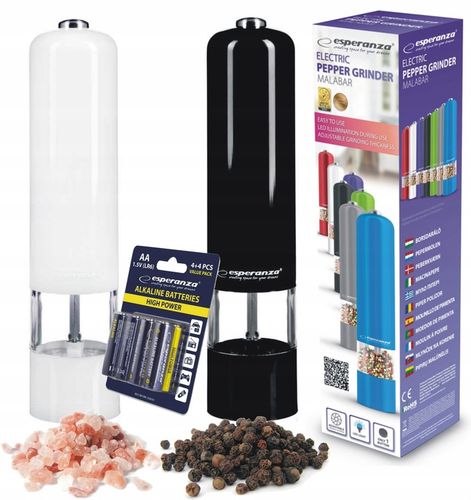 ELEKTRYCZNY MŁYNEK DO PIEPRZU I SOLI 2SZT+ BATERIE na Arena.pl