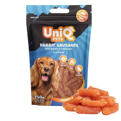 Przysmaki dla psa smaczki kiełbaski z królika WOOFERS 250g UNIQ PETS na Arena.pl
