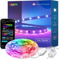 Taśma LED Tęcza RGBIC 5m 150 LED Rytm Muzyczny Smart Wifi Sterowanie Zdalne