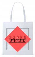 Dla Barmana Bartender Torba Eco Biała Shopper Z Nadrukiem Ze Zdjęciem