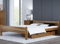 ŁÓŻKO DREWNIANE DOROTA 120X200 DĄB + STELAŻ