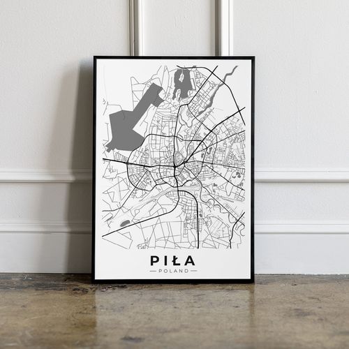 Plakat mapa miasta Piła 30x40 cm na Arena.pl