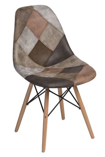 Krzesło P016W patchwork beżowo - brązowy D2 na Arena.pl