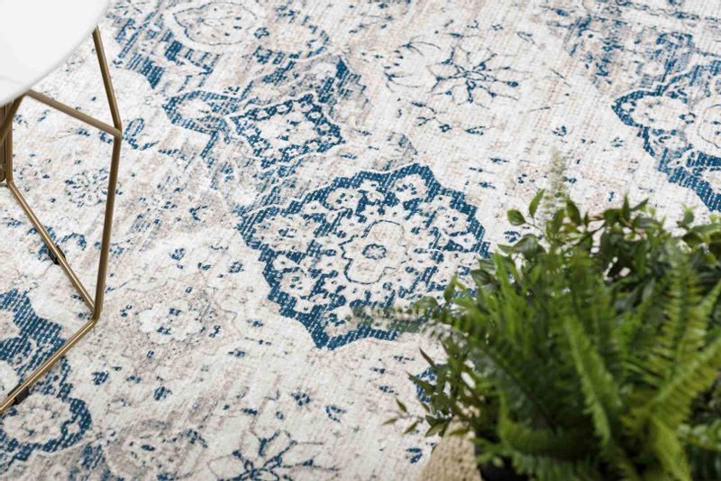 RUG/LU/ARLEN/ROSETTE2/BEIGE+BLUE/160x220 zdjęcie 6