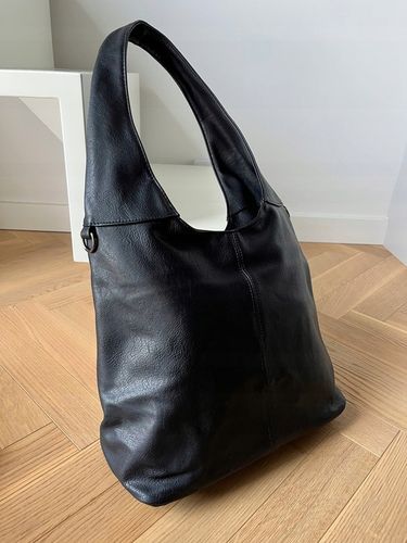 CZARNA TOREBKA DAMSKA WOREK SKÓRZANA TORBA SHOPPER KLASYCZNA TOREBKA SKÓRA na Arena.pl