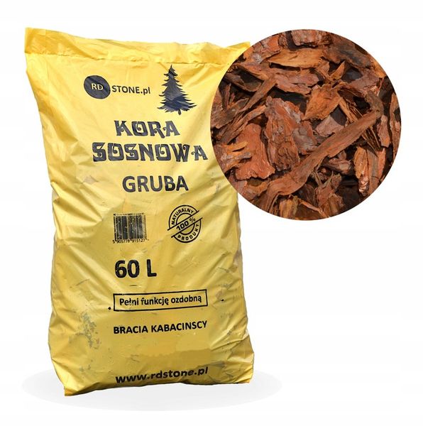 Kora sosnowa sortowana GRUBA 60 l przesiewana zdjęcie 1