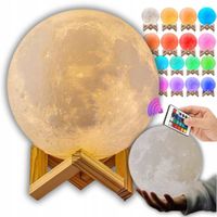 Zestaw LAMPKA nocna KSIĘŻYC 3D do snu stojąca do sypialni PREZENT PILOT