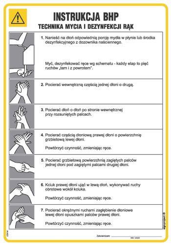 Instrukcja Bhp Techniki Mycia I Dezynfekcji Rąk Signproject Iaa22_245X350_Hn Bhp Robocze na Arena.pl