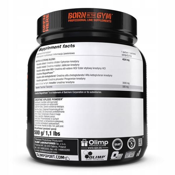 KREATYNA XPLODE POWDER POMARAŃCZA 500g zdjęcie 2