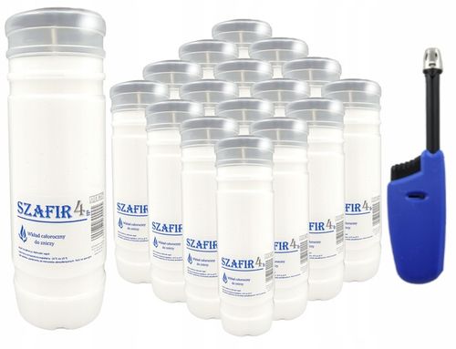 Wkłady do zniczy Parafinowe Całoroczne SZAFIR 4 17CM ! + zapalarka GRATIS na Arena.pl