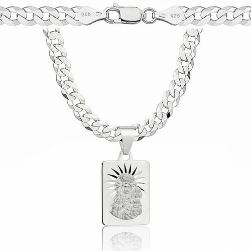 Łańcuszek Srebrny Męski Pancerka 5,00 mm z Medalikiem pr 925 Grawer Gratis na Arena.pl