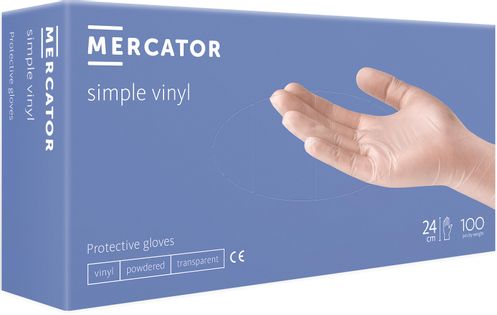 Rękawice winylowe pudrowane MERCATOR® simple vinyl L 100 szt.