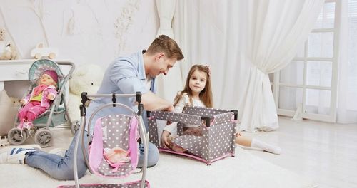 Łóżeczko dla lalek turystyczne kojec + TORBA POŚĆIEL ZESTAW 52 cm Doris na Arena.pl