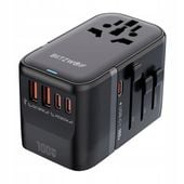 Blitzwolf BW-TA2 Adapter Podróżny Ładowarka 5w1 2xUSB PD 2xC QC +C GaN 100W