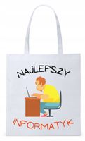 Informatyka Programisty Torba Eco Biała Shopper Z Nadrukiem Ze Zdjęciem