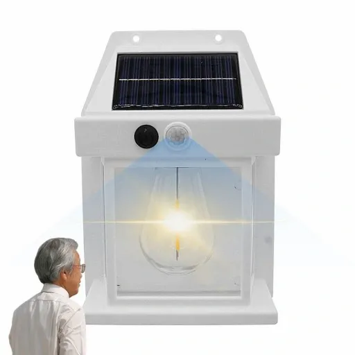 Lampa solarna Kinkiet ścienny z czujnikiem ruchu i zmierzchu 2 kolory zdjęcie 13