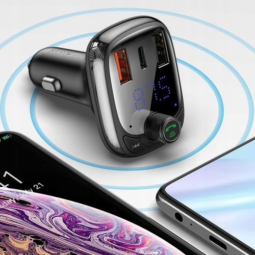 Transmiter Bluetooth / ładowarka do samochodu Baseus S-13 - czarny na Arena.pl