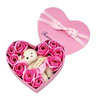 Flowerbox mydlane róże mydełka miś prezent dla dziewczyny mamy babci