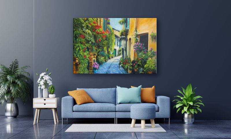 OBRAZ NA PŁÓTNIE 063 Miejska alejka 100x70cm zdjęcie 4