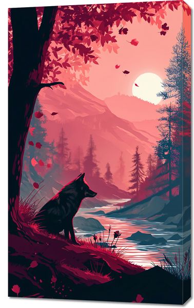 Obraz 60x100cm Wilk Przy Brzegu Lasu zdjęcie 1
