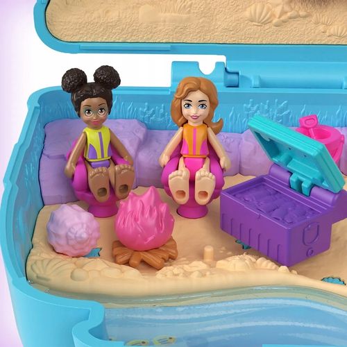 ZESTAW KOMPAKTOWY POLLY POCKET PLAŻOWY PIESEK MINIVAN plus LALKI I DODATKI na Arena.pl
