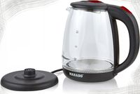CZAJNIK ELEKTRYCZNY MARADO BEZPRZEWODOWY MA-0607 SZKLANY 2L 1500W CZARNY