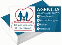Wizytówki firmowe 100szt SZEROKI WYBÓR wzorów AGENCJA UBEZPIECZENIOWA