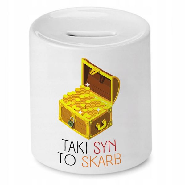 Skarbonka Dla Syna Taki Syn To Skarb Prezent Z Nadrukiem Ze Zdjęciem zdjęcie 1