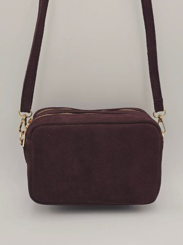 Laura Biaggi - torebka listonoszka skóra naturalna zamsz bordowy TS 66-6360 na Arena.pl