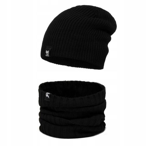 CZARNY KOMPLET MĘSKI CZAPKA + KOMIN TUBA W6 na Arena.pl