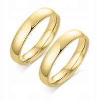 KO17 ZŁOTE OBRĄCZKI ŚLUBNE KLASYCZNE STAL 316 PARA