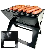GRILL WĘGLOWY TURYSTYCZNY SKŁADANY KEMPINGOWY PRZENOŚNY WALIZKA BBQ