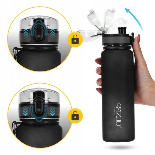 BUTELKA BIDON NA WODĘ NAPÓJ TRITANOWA SZCZELNA SPORTOWA Z PODZIAŁKĄ 650 ml na Arena.pl