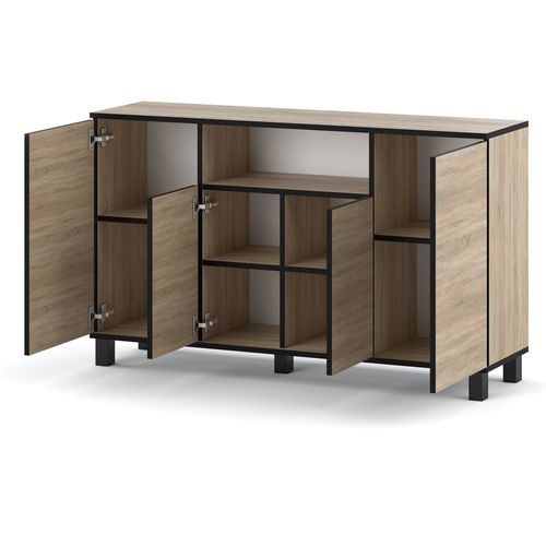 Komoda Wysoka Do Salonu 140cm Bruno Nowoczesna Pojemna Szafka Rtv Salon na Arena.pl