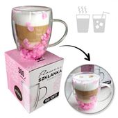 szklanka termiczna z hortensją w środku róż 300 ml 1szt szk77