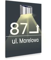 antracyt TABLICZKA lampka solarna ADRESOWA strzałka aluminiowa dibond 40x30
