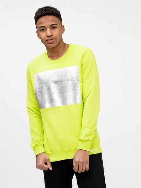 Męska Bluza Breezy Silver Panel Limonkowa XXL zdjęcie 2