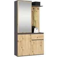 ZESTAW NA PRZEDPOKÓJ ENTRO PK GRAFIT SZARY / DĄB ARTISAN