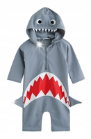 STRÓJ KĄPIELOWY DZIECIĘCY MOTYW REKIN SHARK UV UPF50+ 68/74 6-9M SZARY