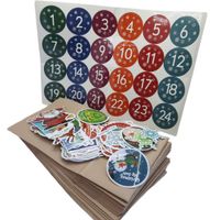 torebki na kalenadarz adwentowy 24szt naklejki