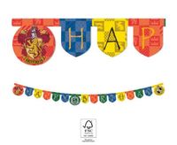 Baner Happy Birthday Harry Potter Hogwart Houses, 200 cm