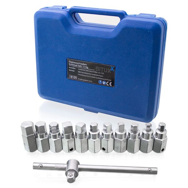 Klucze do korków oleju nasadki 12 elementów zdjęcie 5