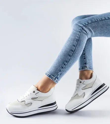 Białe sneakersy na platformie Inès 38 na Arena.pl
