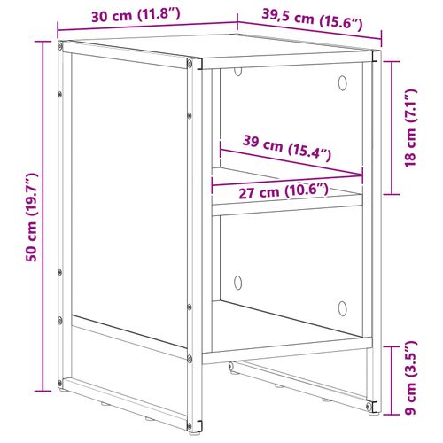Stolik nocny Dąb rzemieślniczy 39.5 x 30 x 50 cm na Arena.pl