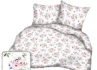 Pościel z kory 140x200 wzór polne róże na białym tle