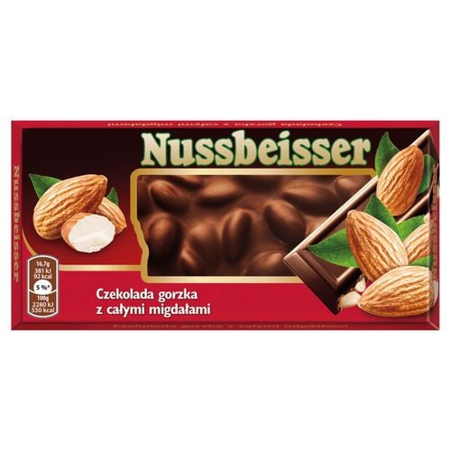Nussbeisser Czekolada gorzka z całymi migdałami 100 g na Arena.pl